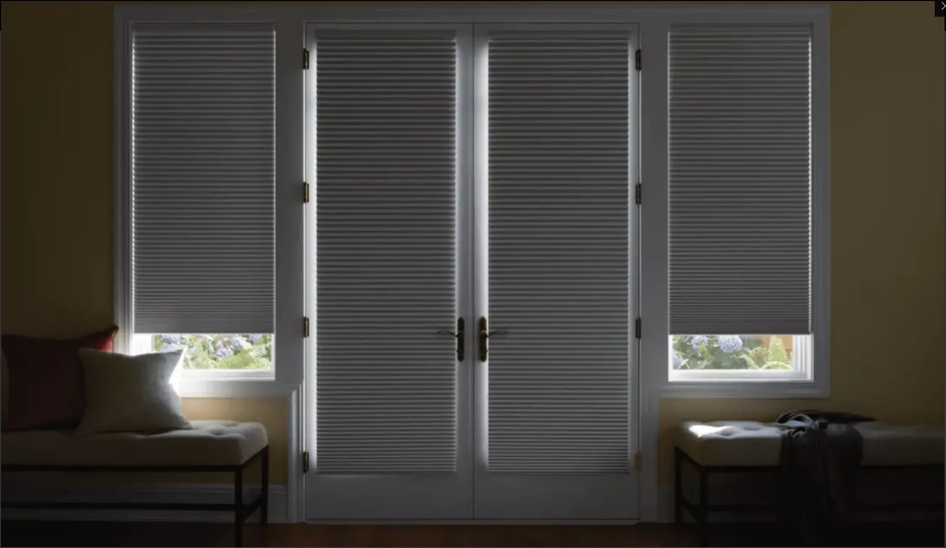 Cellular Shades on French Doors